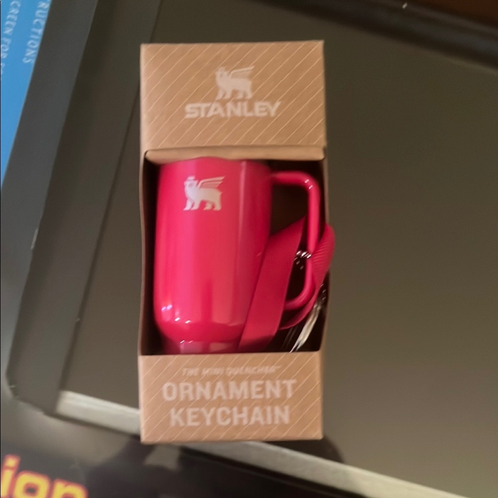 Stanley Pink Ornament Keychain